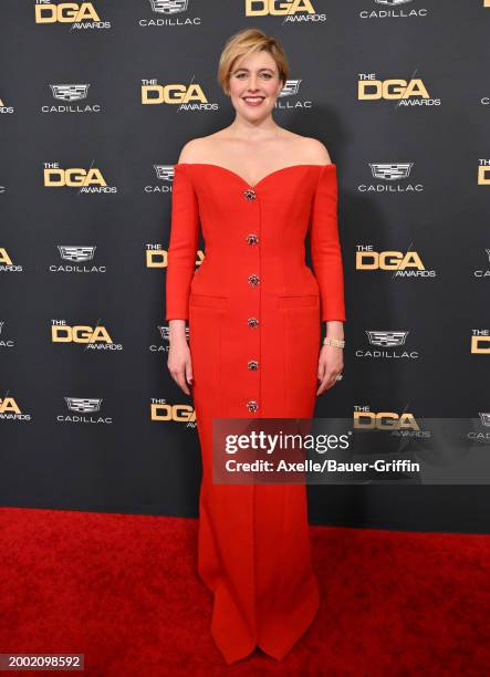 Greta Gerwig attends the 76th Directors Guild of America Awards at The Beverly Hilton on February 10, 2024 in Beverly Hills, California.