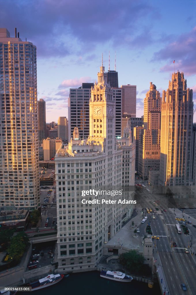 USA, Illinois, Chicago, elevated view