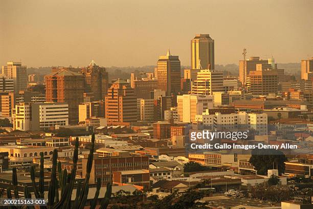zimbabwe, harare, cityscape at dusk - zimbabwe stock pictures, royalty-free photos & images
