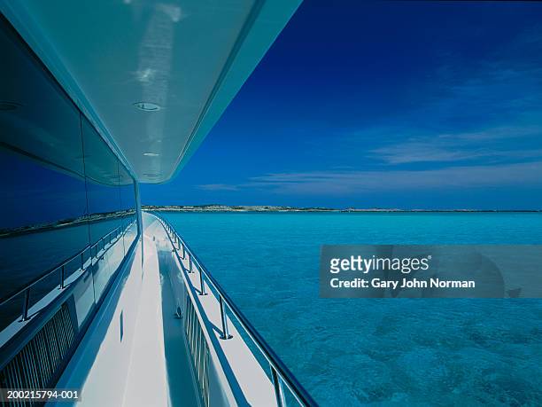 walkway on deck - cruise deck stock-fotos und bilder