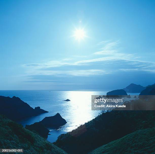 japan, shizuoka prefecture, minamiizu, suruga bay, elevated view - suruga bay stock pictures, royalty-free photos & images