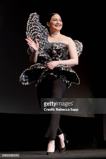 Honoree Lily Gladstone walks onstage at the Virtuosos Award ceremony during the 39th Annual Santa Barbara International Film Festival at The...