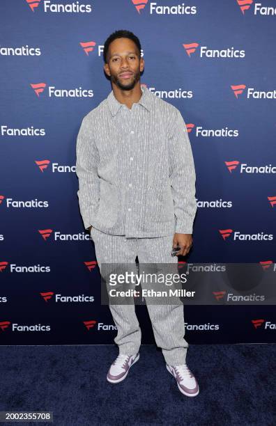 Victor Cruz attends Michael Rubin's Fanatics Super Bowl party at the Marquee Nightclub at The Cosmopolitan of Las Vegas on February 10, 2024 in Las...