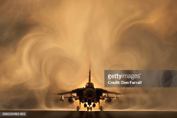 tornado war plane, backlit - fighter plane stock-fotos und bilder