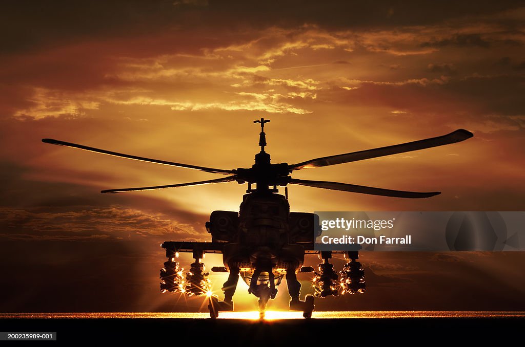 AH-64A Apache Helicopter, silhouette