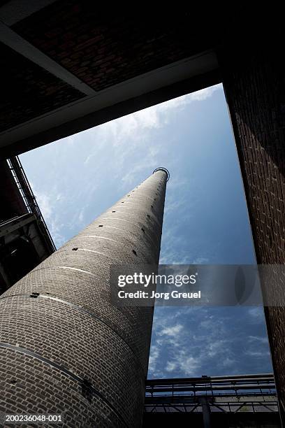 Chimney Stack Risers Chimney Stack Rising Out Of Old Steel Mill Low Angle View High-Res ...