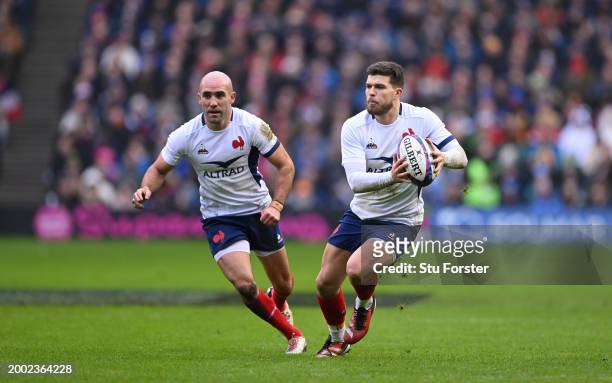 France fly half Matthieu Jalibert in action during the Guinness Six Nations 2024 match between Scotland and France at BT Murrayfield Stadium on...