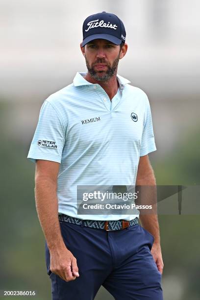 Scott Jamieson of Scotland on the 15th green during day four of the Commercial Bank Qatar Masters at Doha Golf Club on February 11, 2024 in Doha,...