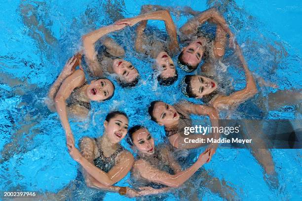 Hao Chang, Ciyue Wang, Wentao Cheng, Binxuan Xiang, Yu Feng, Yanning Xiao, Xiuchen Li and Yayi Zhang of Team People's Republic of China compete in...