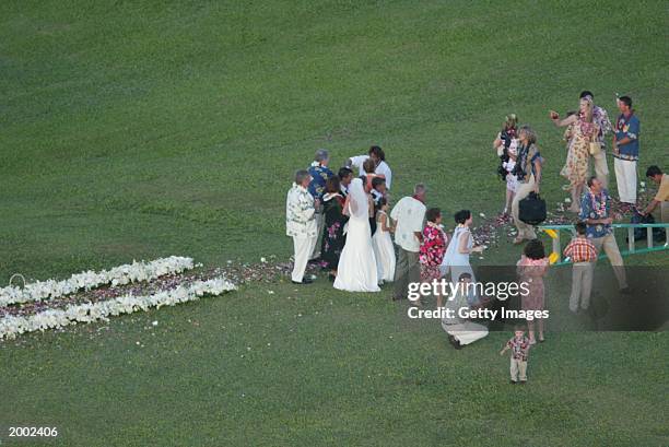 Actor Matt Le Blanc weds his girlfriend Melissa McKnight in a secret ceremony at a private residence on May 3, 2003 in Princeville, Kaua'i, Hawaii.