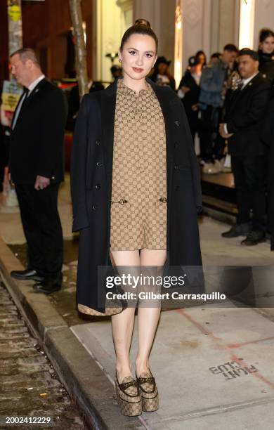 Maude Apatow is seen arriving to the Gucci Ancora Collection Party in Celebration of the Gucci New York Wooster Boutique Reopening during New York...