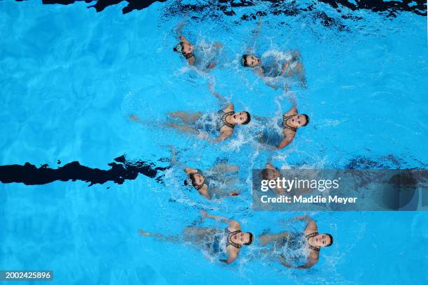 Hao Chang, Ciyue Wang, Wentao Cheng, Binxuan Xiang, Yu Feng, Yanning Xiao, Xiuchen Li and Yayi Zhang of Team People's Republic of China compete in...