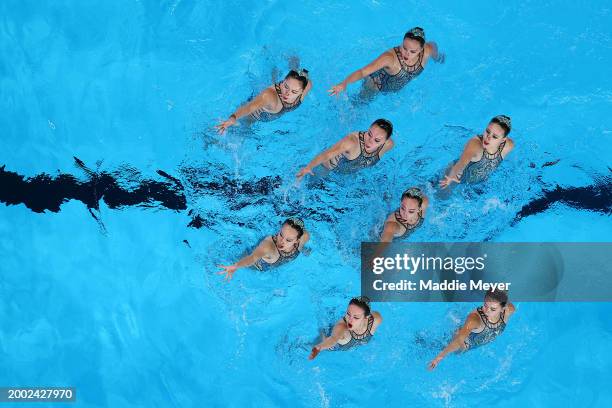 Hao Chang, Ciyue Wang, Wentao Cheng, Binxuan Xiang, Yu Feng, Yanning Xiao, Xiuchen Li and Yayi Zhang of Team People's Republic of China compete in...