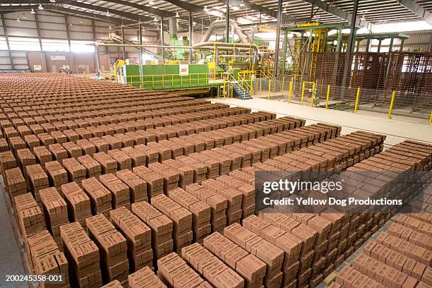 brick factory, elevated view - bricka stock pictures, royalty-free photos & images