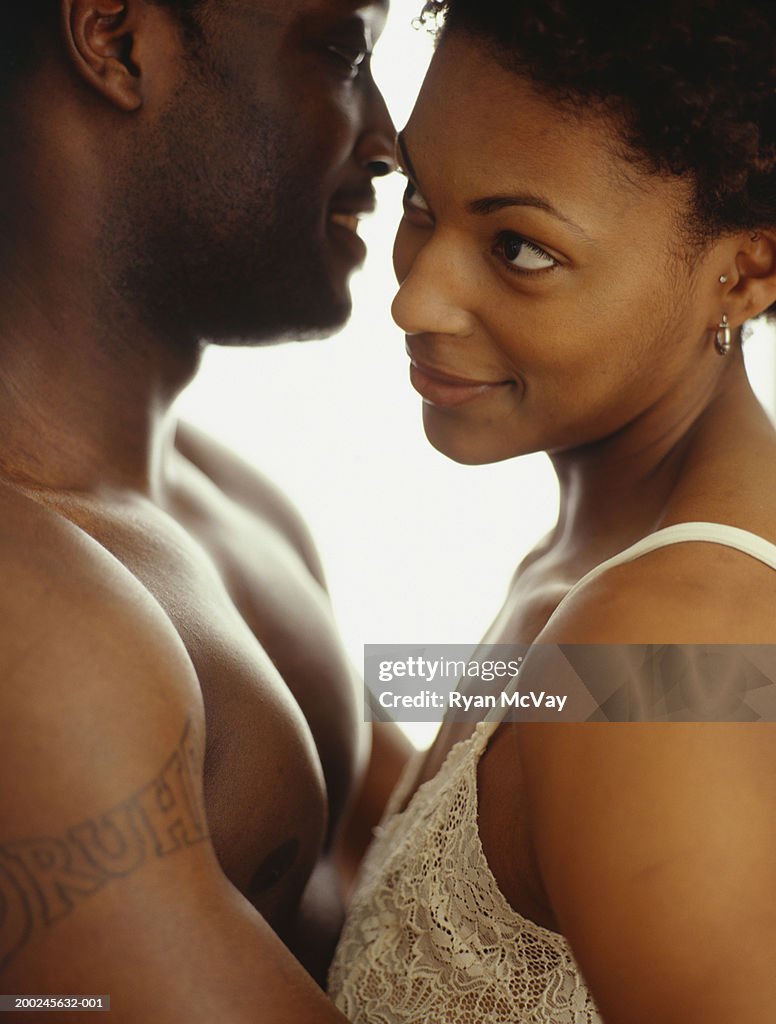 Couple Embracing, (Close-up)