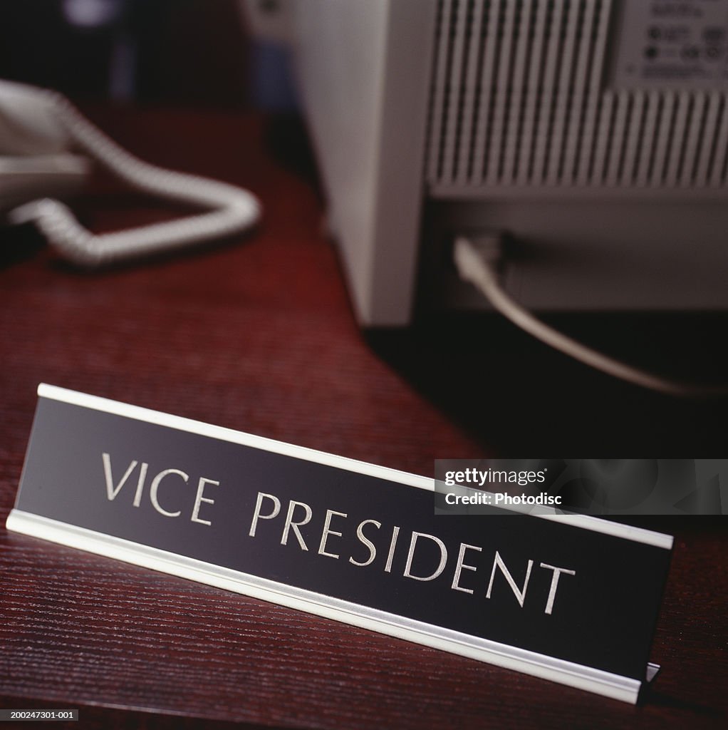 Vice president sign on desk