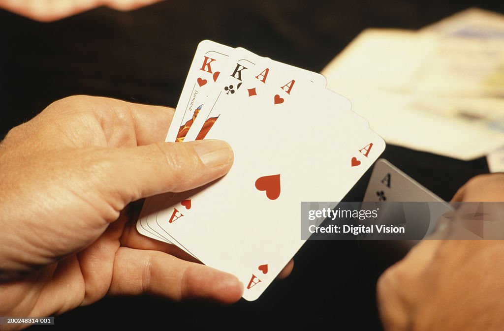 Person playing cards, Close-up of hands