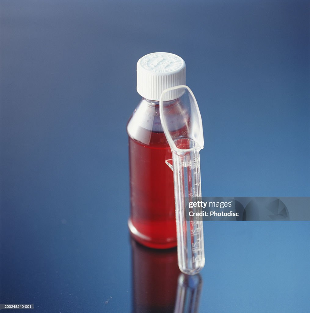 Medicine bottle with dispenser for children