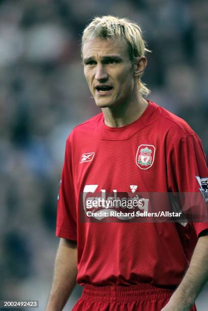 December 19: Sami Hyypia of Liverpool in action during the Premier League match between Liverpool and Newcastle United at Anfield on December 19,...