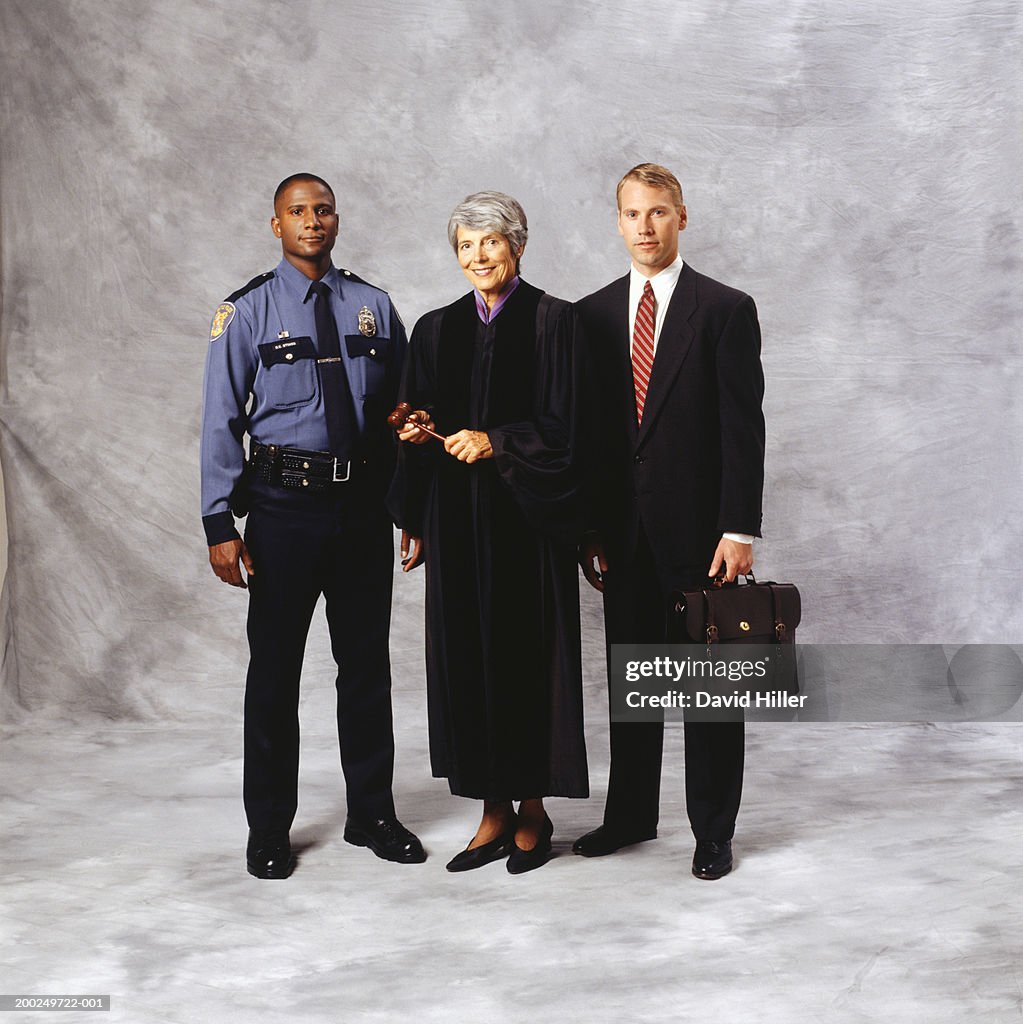 Judge Police Police Officer Judge And Lawyer High-Res Stock Photo - Getty Images