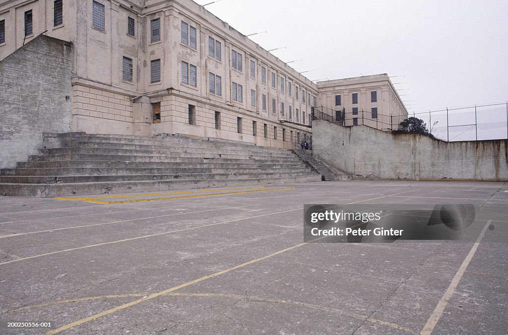 Empty square in Alcatraz, San Francisco, California, USA
