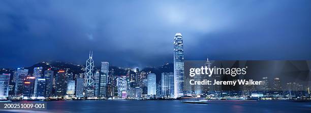 china, hong kong, city skyline, night - 2005 stock pictures, royalty-free photos & images