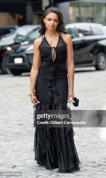 Selah Marley is seen arriving to the alice + olivia By Stacey Bendet presentation during New York Fashion Week on February 10, 2024 in New York City.