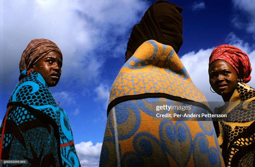 Women dressed in traditional clothing in Maseru, Lesotho