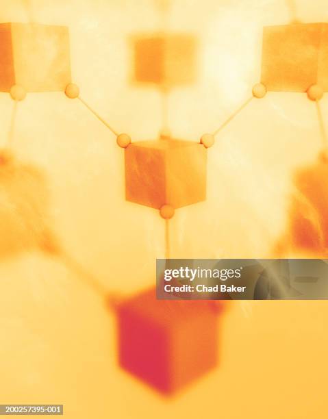 network nodes (digital) - yellow studio background stock illustrations