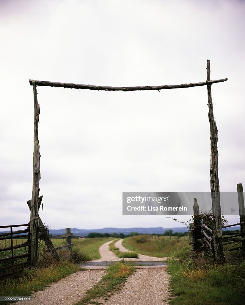 Wooden gateway to ranch