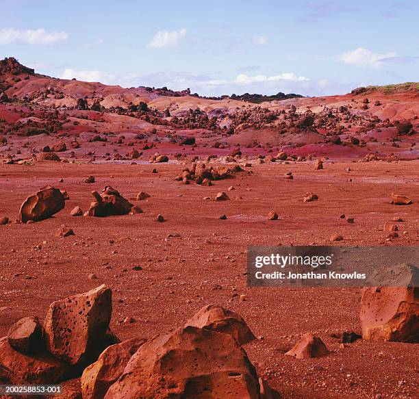 usa, hawaii, lanai island, 'garden of the gods' - red dirt stock pictures, royalty-free photos & images