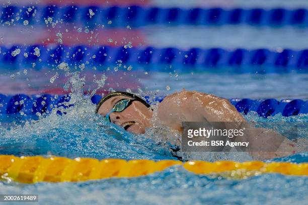 Marrit Steenbergen of the Netherlands competing in the Woman 200m Freestyle Semifinal on Day 12: Swimming of the Doha 2024 World Aquatics...