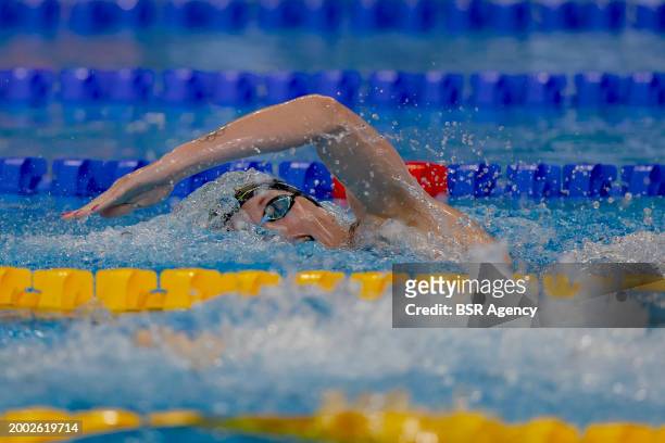 Marrit Steenbergen of the Netherlands competing in the Woman 200m Freestyle Semifinal on Day 12: Swimming of the Doha 2024 World Aquatics...
