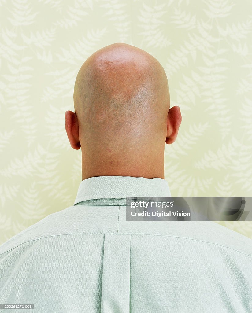 Bald man, close-up, rear view