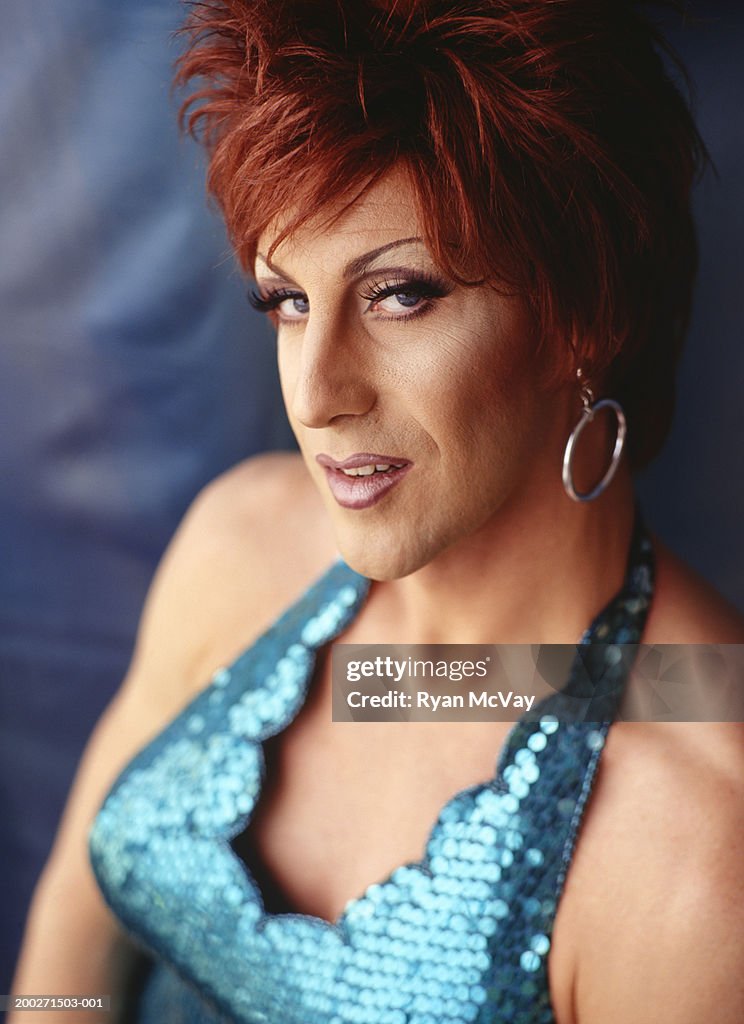 Drag Queen smiling, portrait