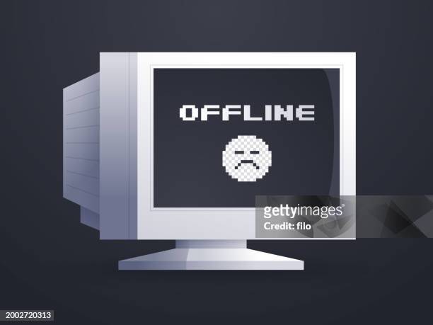 computer internet stream offline - netflix stock illustrations
