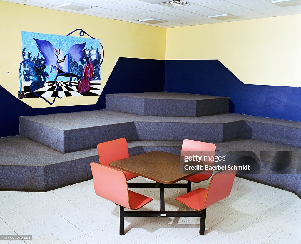 Seating area in school lunchroom
