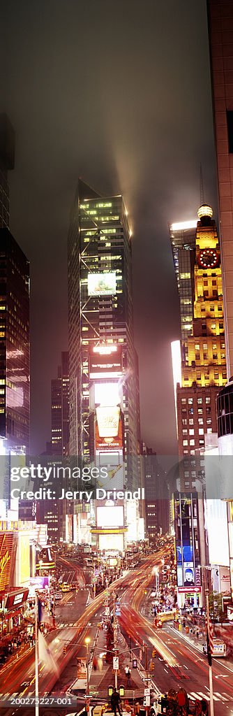 USA, New York City, Times Square, night (long exposure)