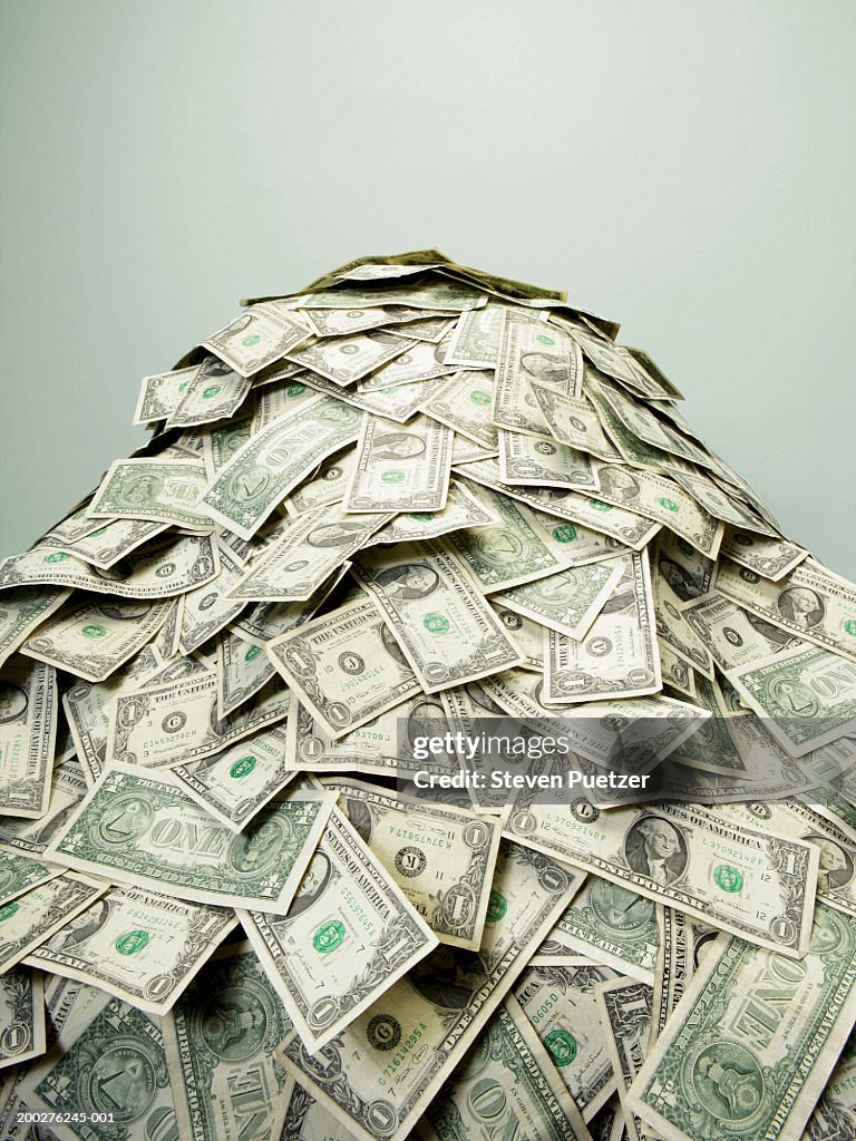 Coin Stack Paper Stack Of Us Paper Currency High-Res Stock Photo - Getty Images