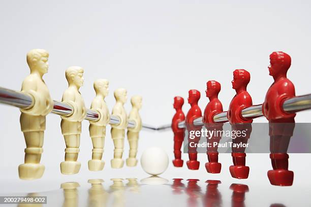 table soccer figures in red and white - table football stock pictures, royalty-free photos & images