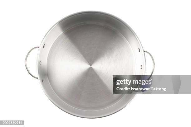 steel casserole isolated on white background - kochgeschirr stock-fotos und bilder