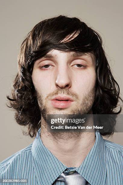 young man crying, portrait, close-up - white man crying stock pictures, royalty-free photos & images