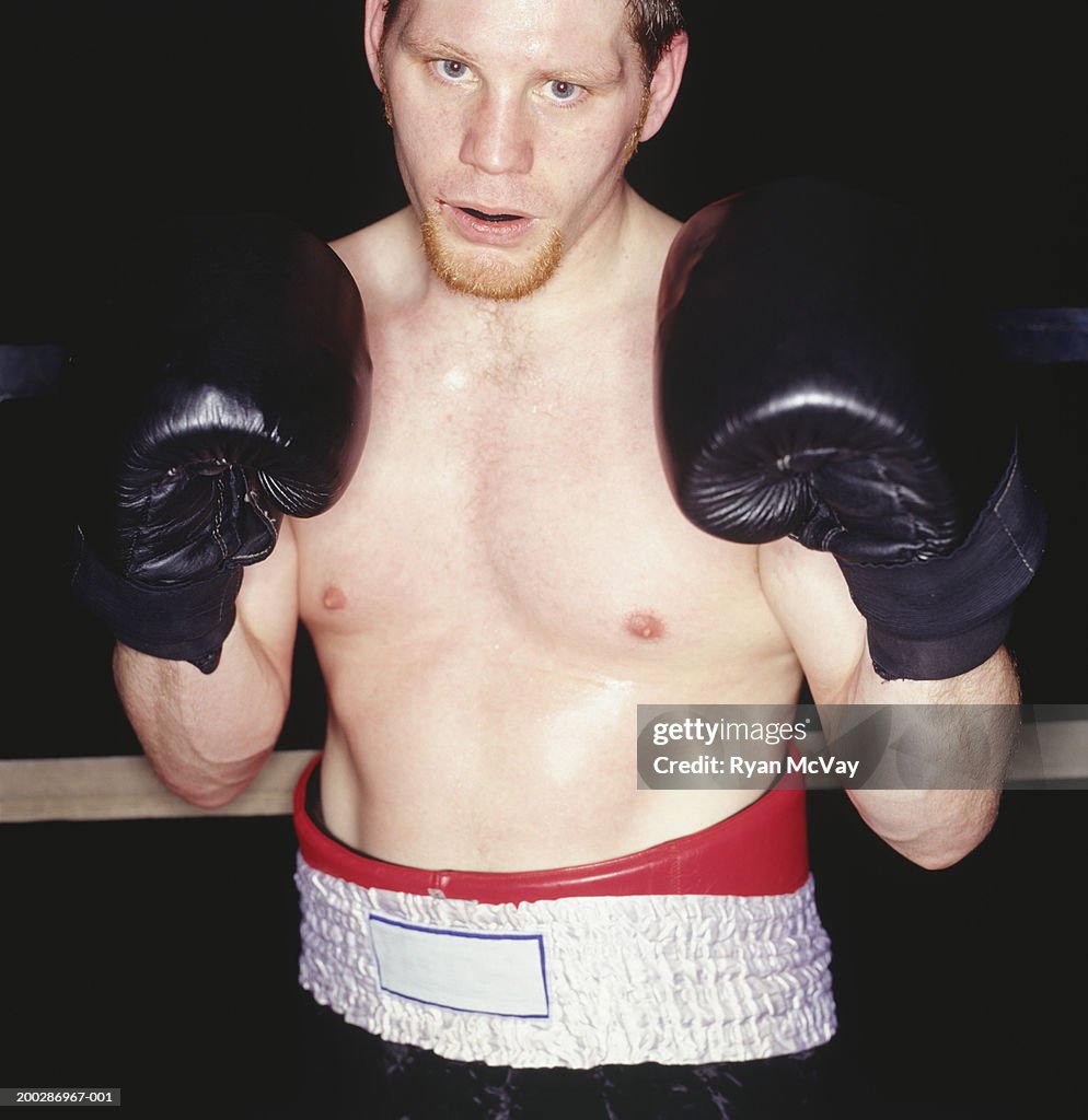 Boxer in boxing ring, portrait