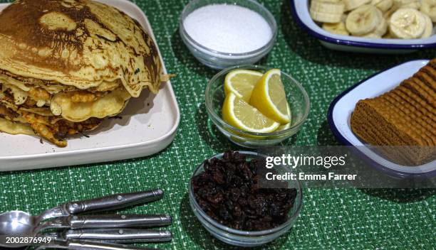home made pancakes - shrove tuesday stock pictures, royalty-free photos & images