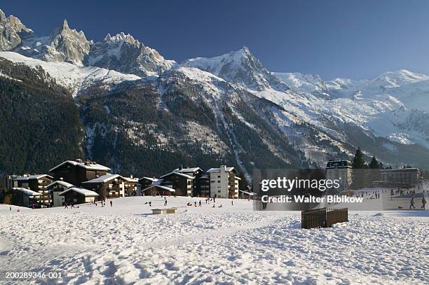 france, haute savoie, chamonix, mountains in background - chamonix bildbanksfoton och bilder