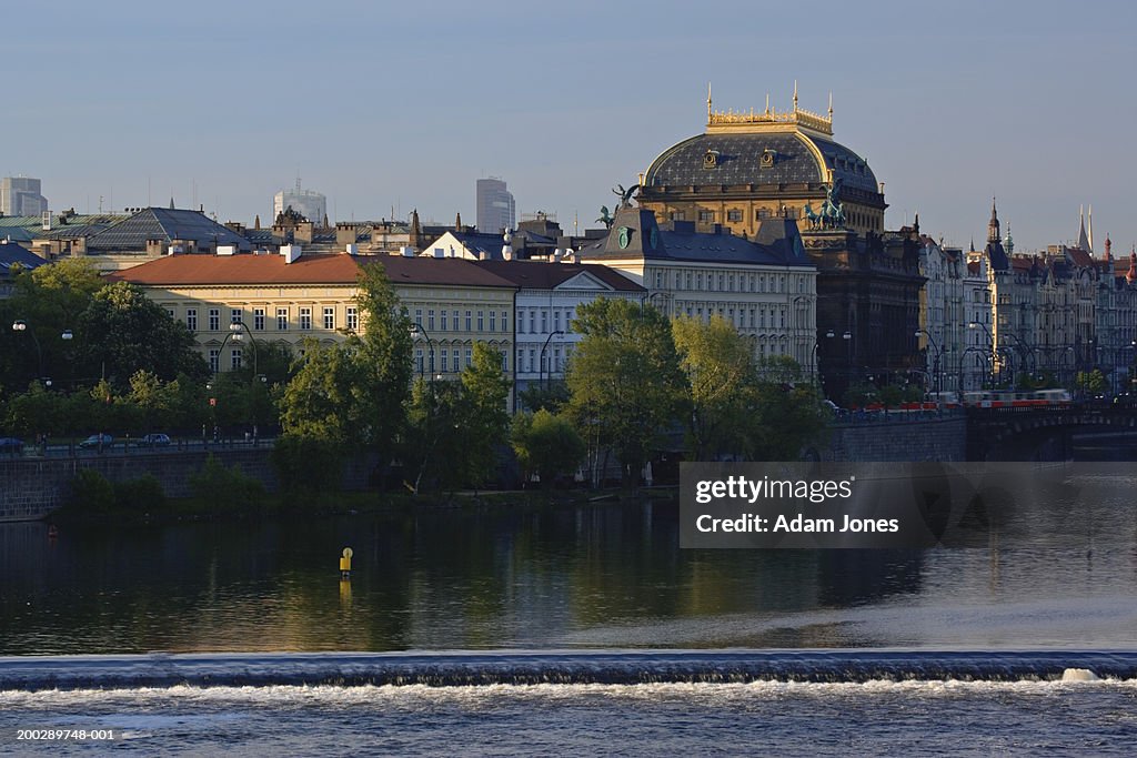 Czech Republic, Prague, National Theater, view from Charles Bridge