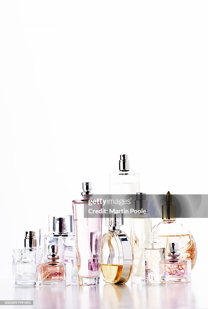 Assortment of perfume bottles