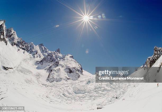 france, chamonix, vallee blanche - fish eye lens stock pictures, royalty-free photos & images