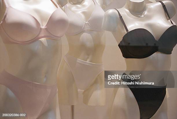 mannequin wearing bra and panties, close-up - sostén fotografías e imágenes de stock