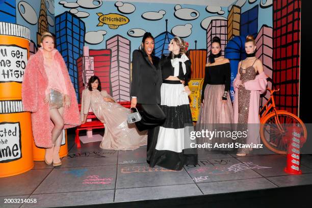 Tayshia Adams and Stacey Bendet attend the alice + olivia by Stacey Bendet Fall 2024 Presentation on February 10, 2024 in New York City.